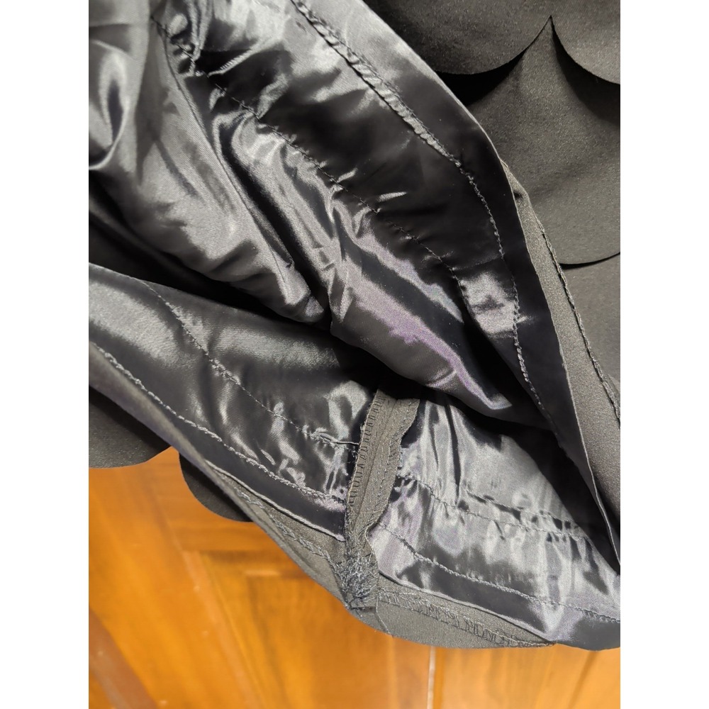 ZAC & RACHEL Black Skirt Scalloped Layered Sz 8 Evening Special Occasion Lined - Picture 6 of 8